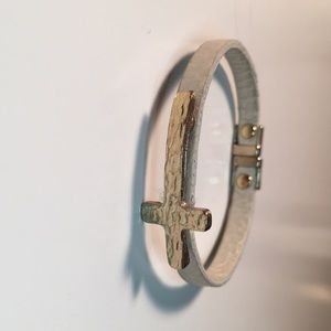 Leather cross bracelet